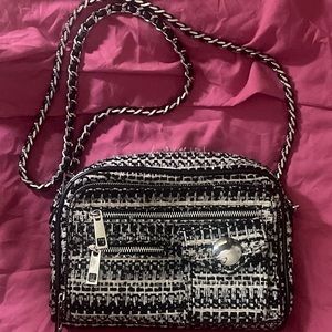 Zara tweed camera bag